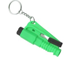 Noodhamer sleutelhanger | Veiligheidshamer | 3 in 1 | Groen | Auto hamer | Gordelsnijder | Autoruit breker | Noodfluit |