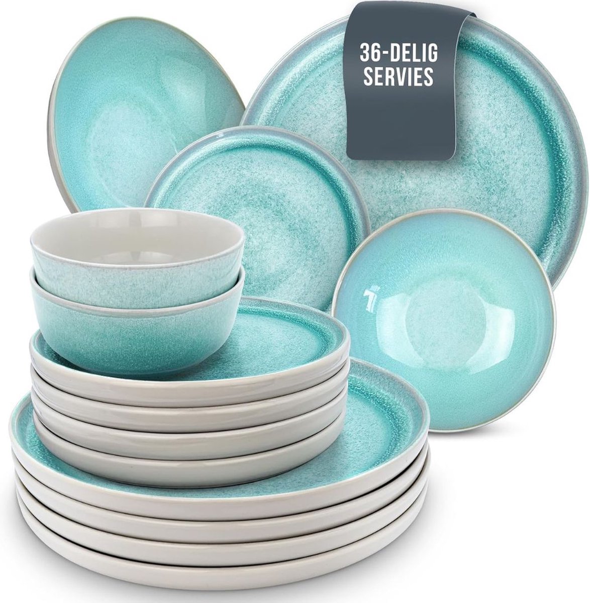 VELTRR® Serviesset 12 Persoons - Serviessets - Bordenset - Chique Bordenset - Porselein