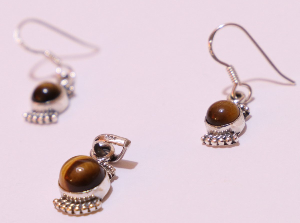 Tijgeroog hanger set