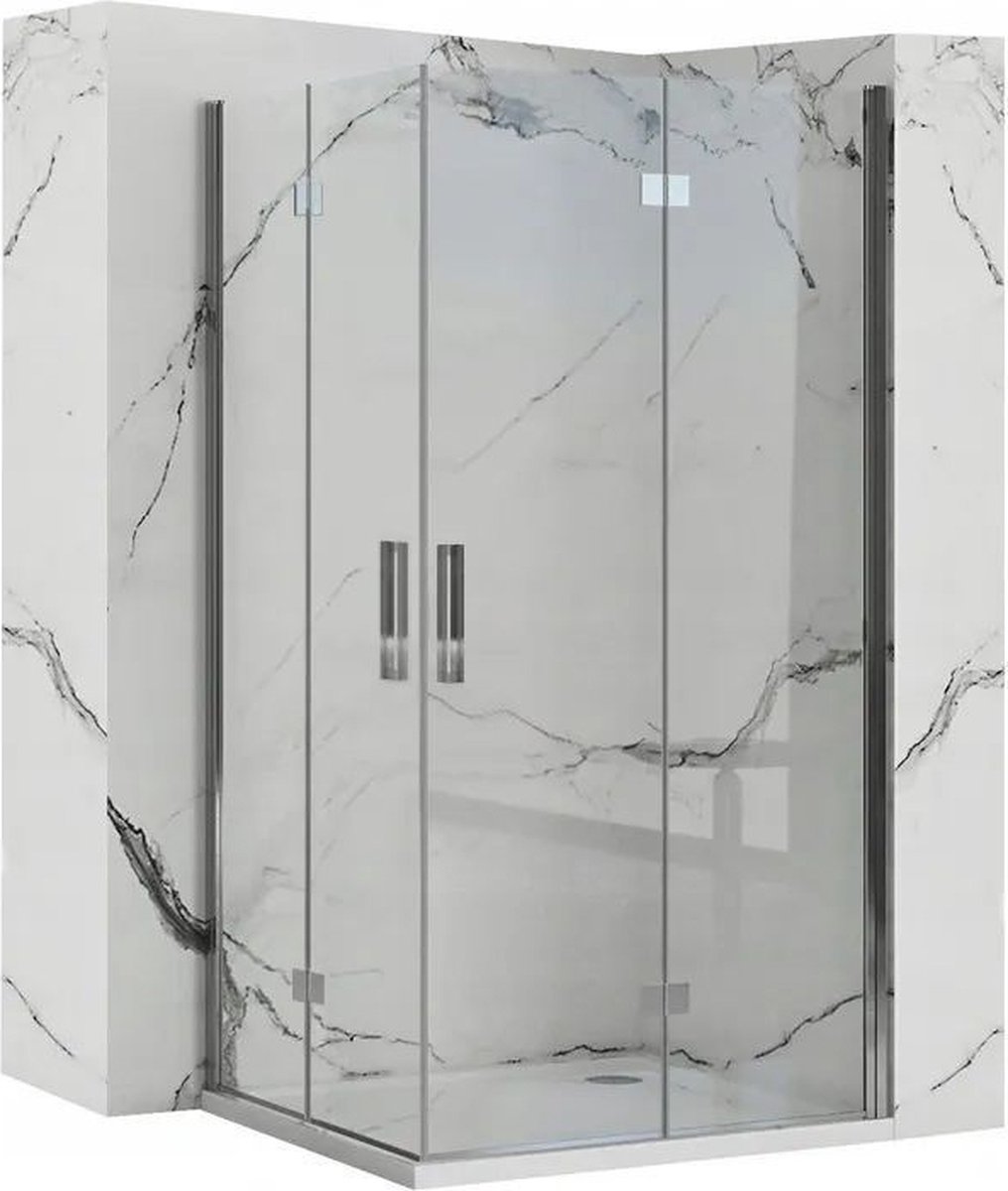 Rea Molier Double - Douchecabine - Chroom - 80X100 Rechthoek - 80X100X190Cm