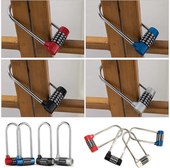 RESET - 4 cijferig combinatieslot met 2,4 inch lange beugel