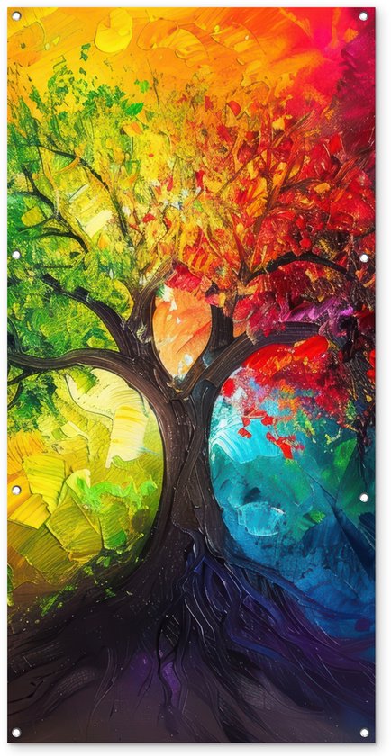 Tuinposter 40x60 cm - Tuindecoratie Abstract - Gezichten - Mozaïek