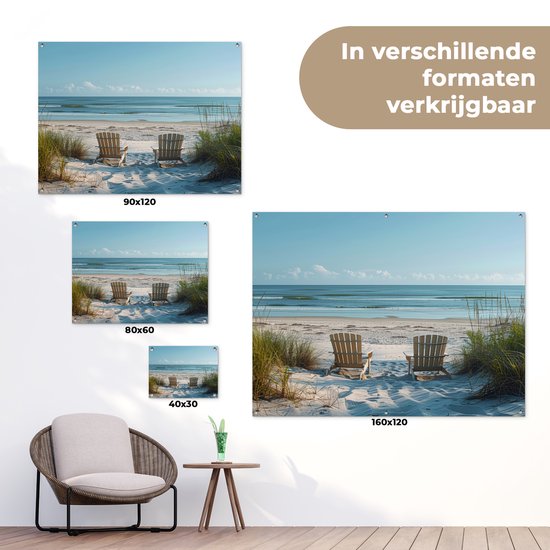 Affiche de jardin 80x60 cm - Décoration de jardin Dunes - Plage - Mer - Été - Affiche pour le jardin - Décoration extérieure - Tableau de jardin clôture - Décoration murale sur toile de jardin - Décoration murale sur toile de balcon