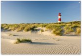 Affiche de jardin 120x80 cm - Décoration de jardin Phare - Plage - Paysage - Dunes - Affiche pour le jardin - Décoration extérieure - Tableau de jardin clôture - Décoration murale sur toile de jardin - Décoration murale sur toile de balcon