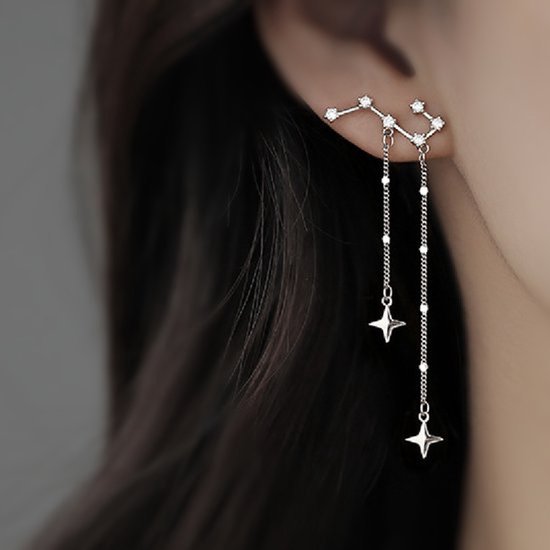 Boucles d'oreilles femme Gading avec étoiles - 70 mm - argent 925