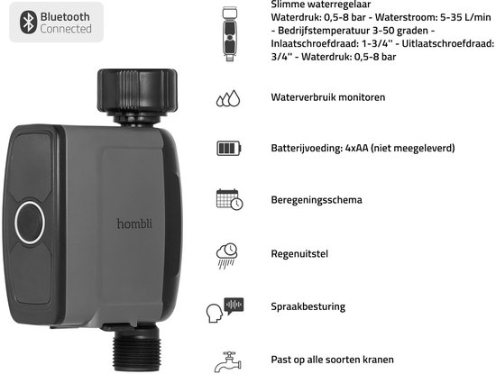 Hombli Outdoor Smart Water Controller 2 Bluetooth Bridge