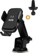 R2B Telefoonhouders Auto Zuignap met Draadloze Oplader - Raam/Dashboard/Ventilatie - Gsm Houder Auto - Autohouder - Telefoonhouder Auto - Mobiel Houder Auto - Telefoon Houder - Auto Telefoonhouder - Phone Holder Car