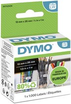 DYMO originele kleine LabelWriter multifunctionele labels | 13 mm x 25 mm | 1000 zelfklevende etiketten | Gemakkelijk te verwijderen labels voor de LabelWriter labelprinters | Gemaakt in Europa