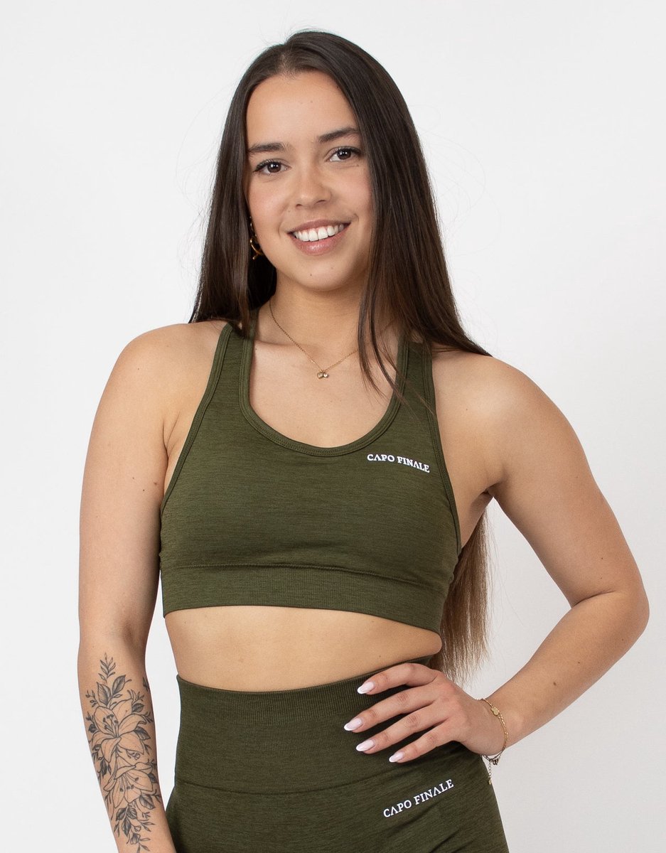 Eternity Sportbra | CAPO FINALE - Sportbra's | M | Kleur Groen | Sportkleding | Activewear | Gymkleding | Fitnesskleding | Sportoutfit | Fitness | Hardlopen | Crossfit | Yoga | Pilates | Krachttraining