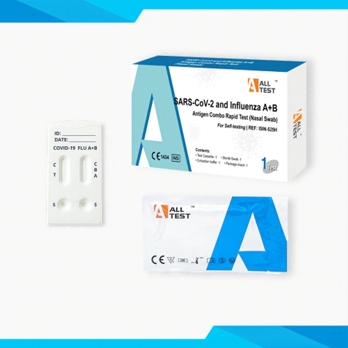 Goedkoopste SARS-CoV-2 & Influenza A B Sneltest – Zelftest voor COVID-19 & Griep – Binnen 10 minuten resultaat – Eenvoudig thuis uit te voeren – 1 stuk