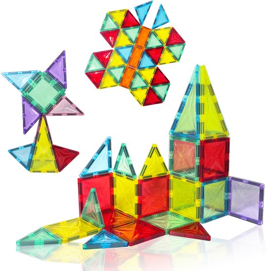 Xanna Magnetische Bouwtegels - 38 Stuks - Magnetisch Speelgoed vanaf 3 Jaar - Montessori Educatief Bouwspeelgoed - Magna tiles