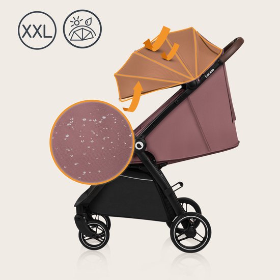 Lionelo Ingrid Buggy - Kinderwagen tot 22 kg - Auto-Folding Systeem - 360° EVA Wielen - XXL Luifel met UPF50+ - Verstelbare Rugleuning en Voetsteun - Panoramisch Ventilatiepaneel - Bekerhouder en Mand van Merkloos — afbeelding 4