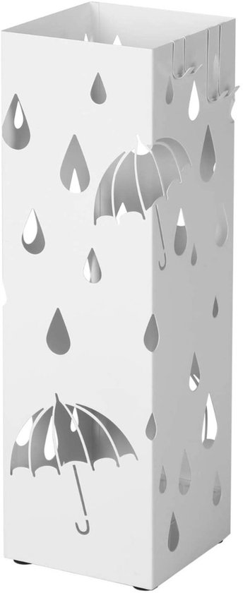 Parapluhouder - Metaal - Regenmotief - Wit