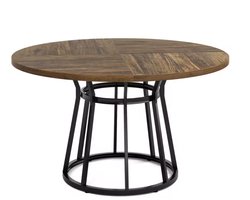 J&R Eettafel - Eettafel rond - Keukentafel - Dinertafel - Industrieel - Hout - Metalen poot - Bruin - 120cm