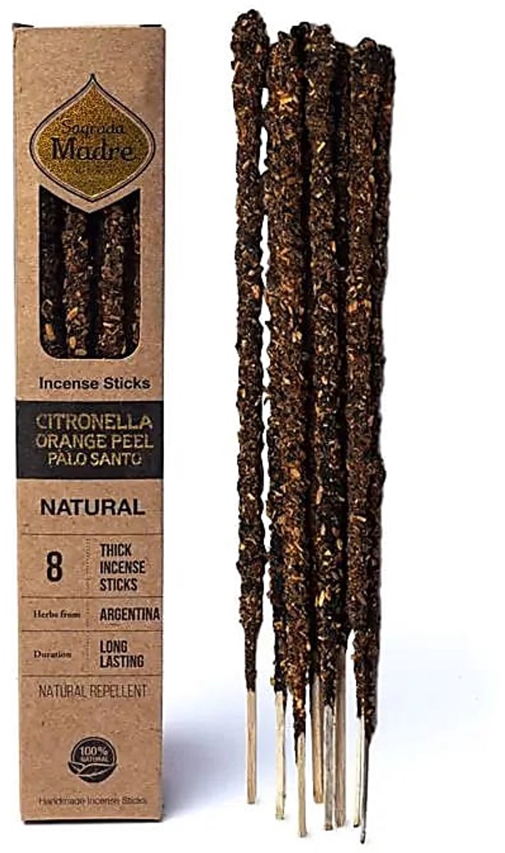 Sagrada Madre - citronella orange en palo santo - wierook - geurstokjes - 1 doosje