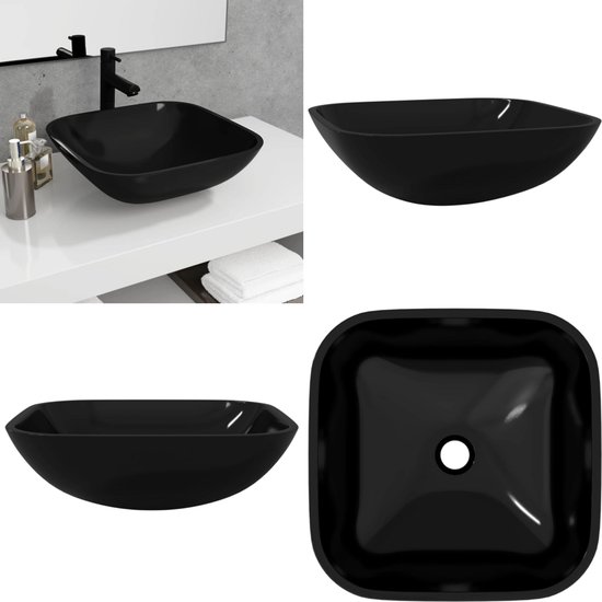 Wasbak gehard glas 42 cm goud kopen
