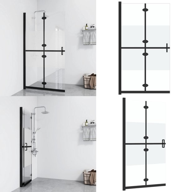 vidaXL Paroi de douche pliante à l'italienne 90x190 cm Verre ESG Semi-mat - Paroi de douche - Parois de douche - Paroi de douche à l'italienne - Parois de douche à l'italienne