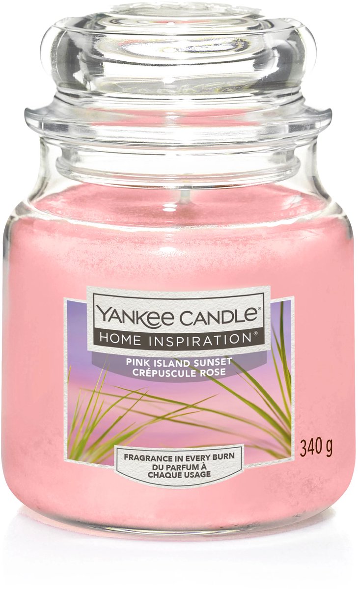 Yankee Candle Home Inspiration - Pink Island Sunset Medium Geurkaars - 75 branduren