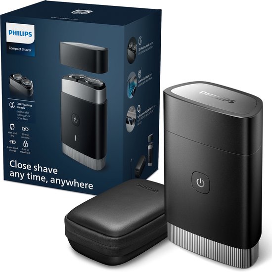 Philips Portable Shaver – PQ888/06 – Scheerapparaat – Reisformaat – Zwart