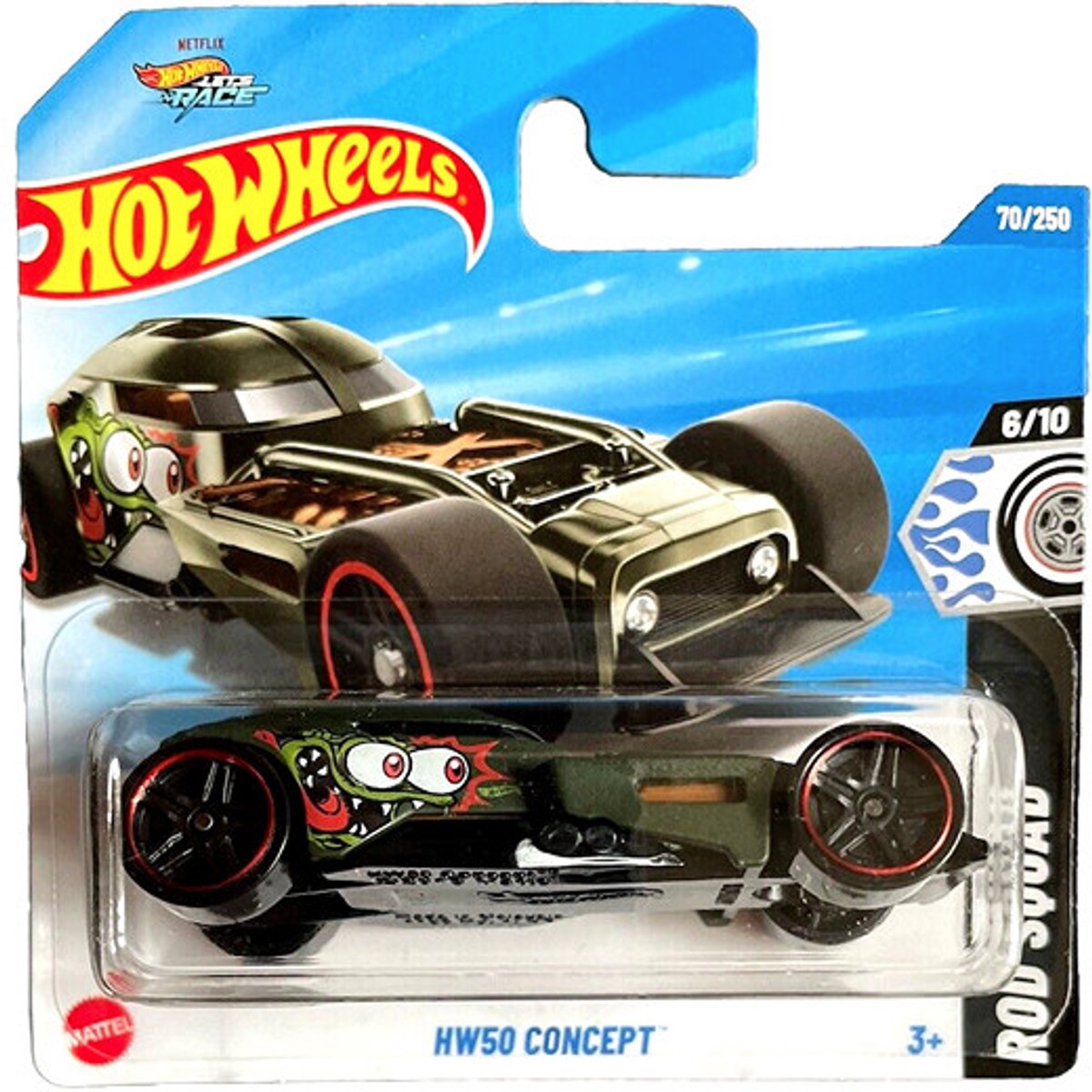 HOT WHEELS HW50 CONCEPT 70/250 ARMY GREEN 1:64 HW ROD SQUAD 6/10
