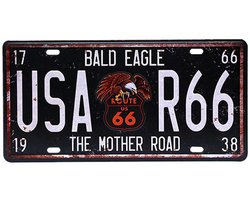 Signs-USA - Souvenir Kentekenplaat - metaal - USA Route 66 Bald Eagle - 15 x 30 cm