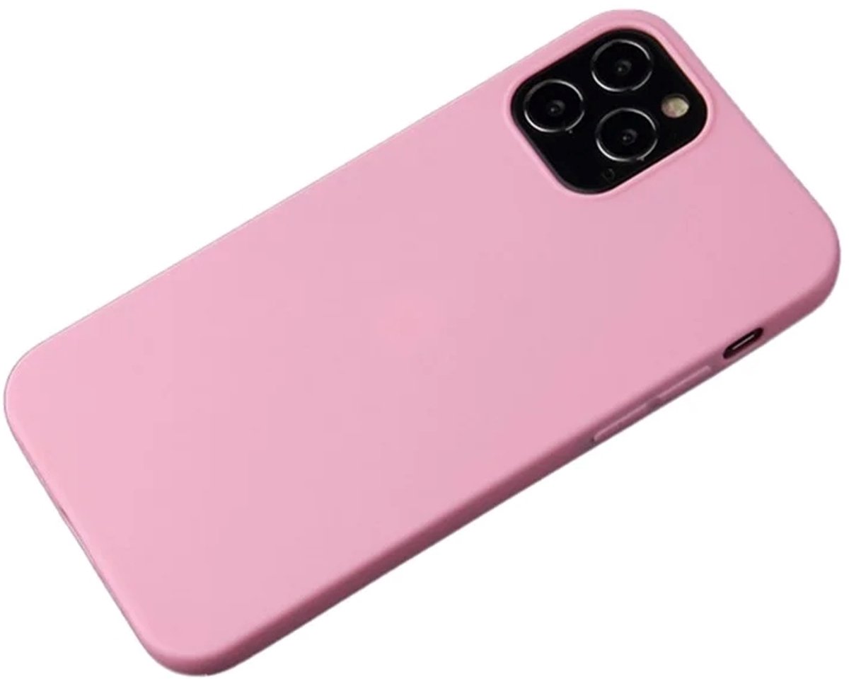 Cityhoesje - iPhone 15 Pro Max - Soft TPU Backcase - Matte Finish Coating Anti-Scratch – Roze