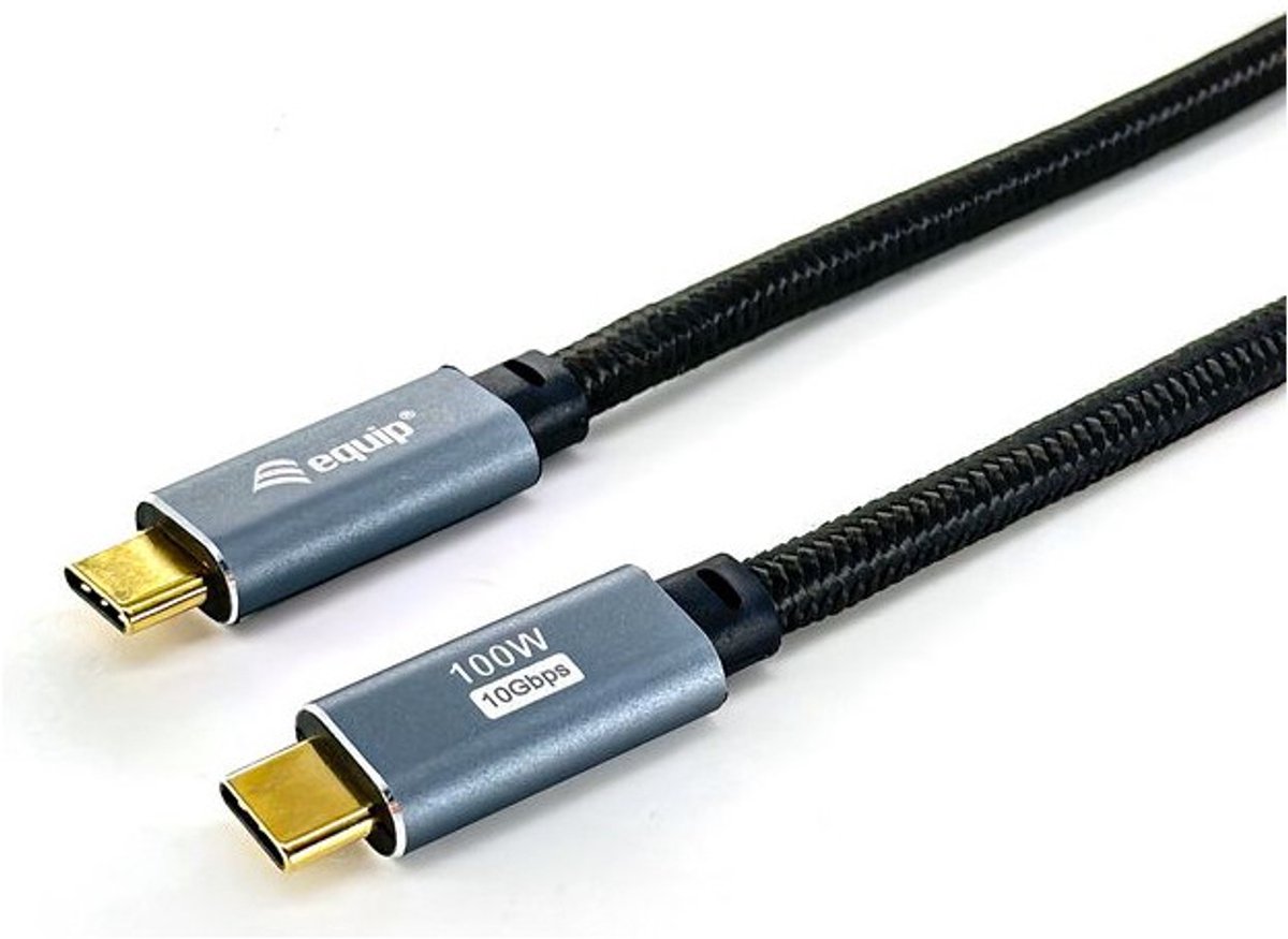 Equip 128359 USB 3.2 Gen 2 C naar C-kabel, M/M, 3,0 m, PD100W , 4K/60Hz, 10Gbps, Zwart