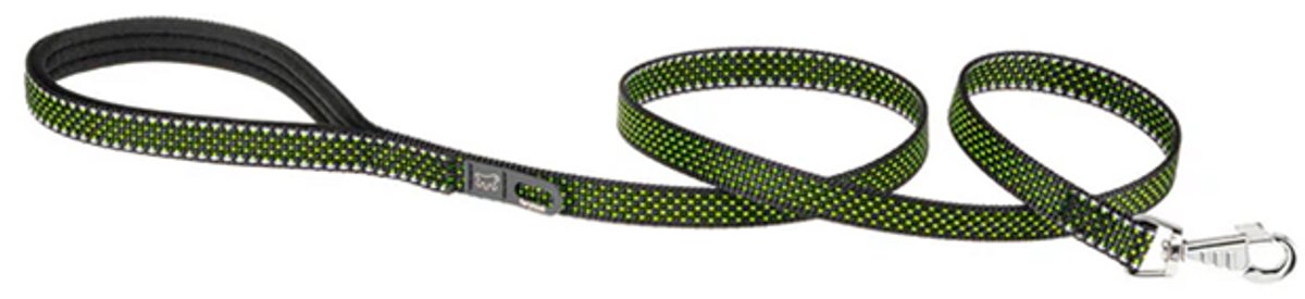 FERPLAST Daytona Deluxe Hondenlijn / Hondenriem - Zachte greep - Groen - Reflecterend - XS-S - Breedte: 1,5 cm - Lengte: 120 cm - Geschikt voor kleine honden