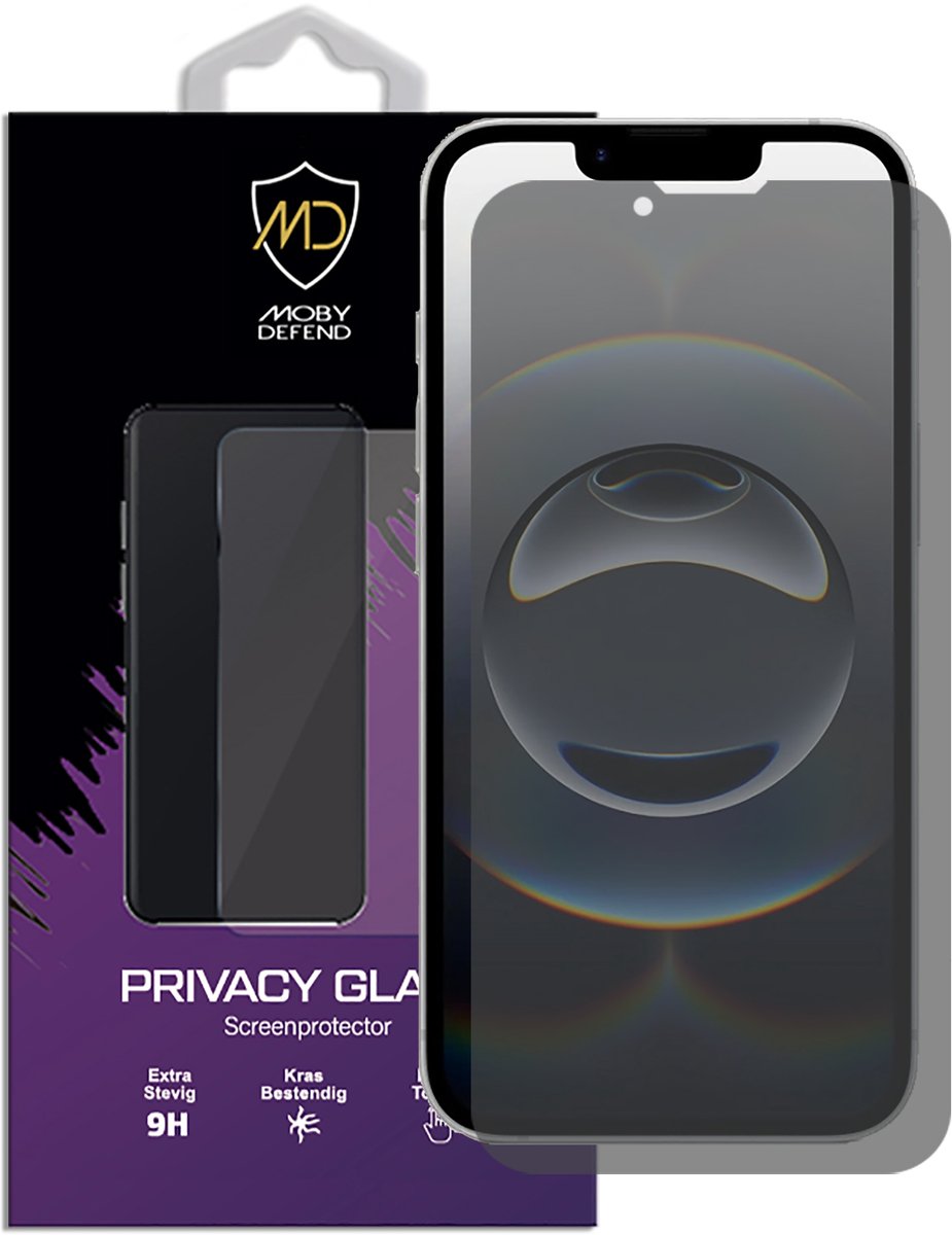 MobyDefend Screenprotector - Geschikt voor iPhone 16e - HD Privacy Glass Screensaver