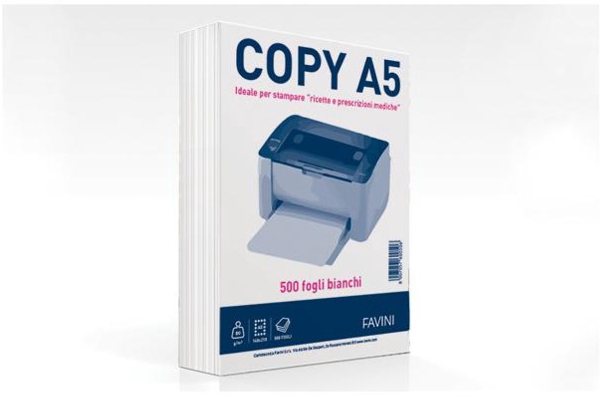 Favini COPY A5 papier voor inkjetprinter A5 (148x210 mm) 500 vel Wit