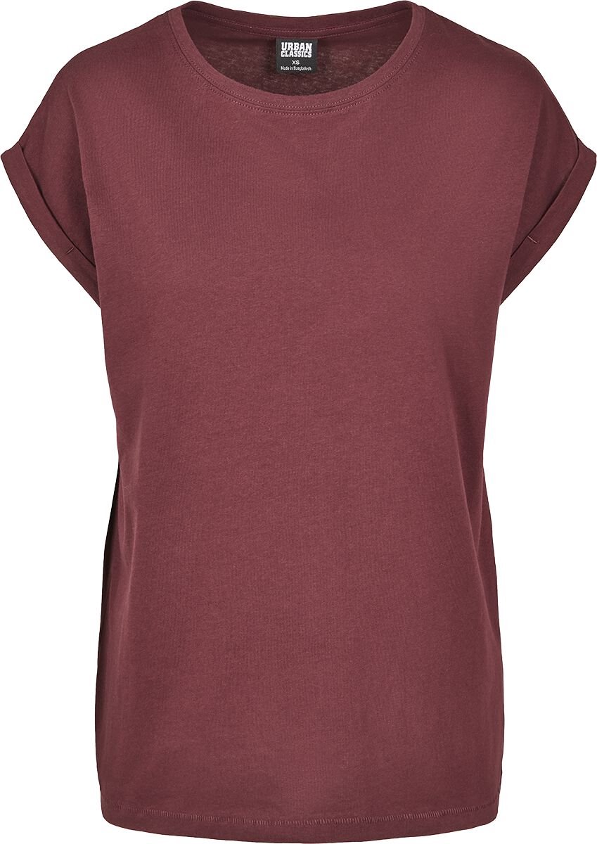 Urban Classics Extended Shoulder Tee Dames T-shirt bordeauxrood L Wijnrood