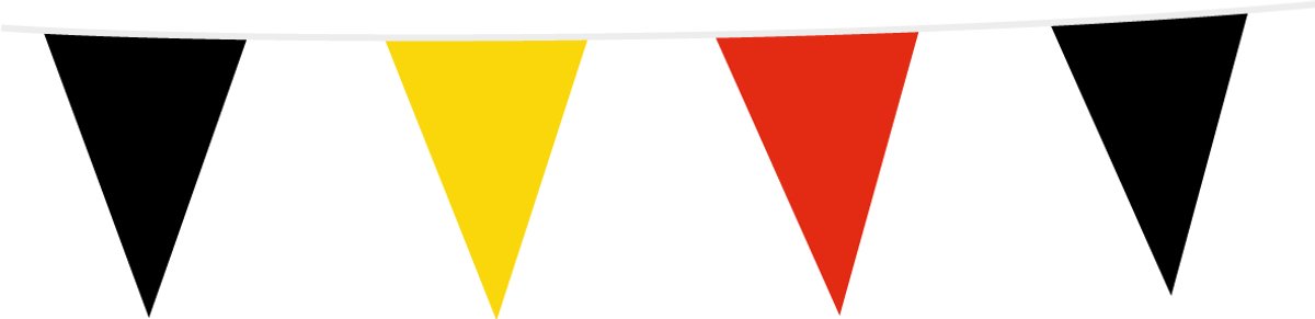 12x Vlaggenlijn Zwart / Geel / Rood 10 meter - Verjaardag Feest Party Festival Poolparty Decoratie