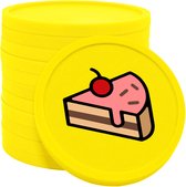 Pièces de pâtisserie CombiCraft jaune fluo Ø29mm imprimées recto - 100 pièces