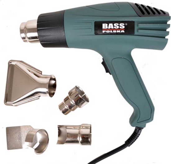 JFTOOLS Heteluchtpistool 1600W – Snel Opwarmen, Instelbare Temperatuur, 4 Mondstukken, Oververhittingsbeveiliging – Ideaal Voor Kunststof, Krimpkous En Vinyl