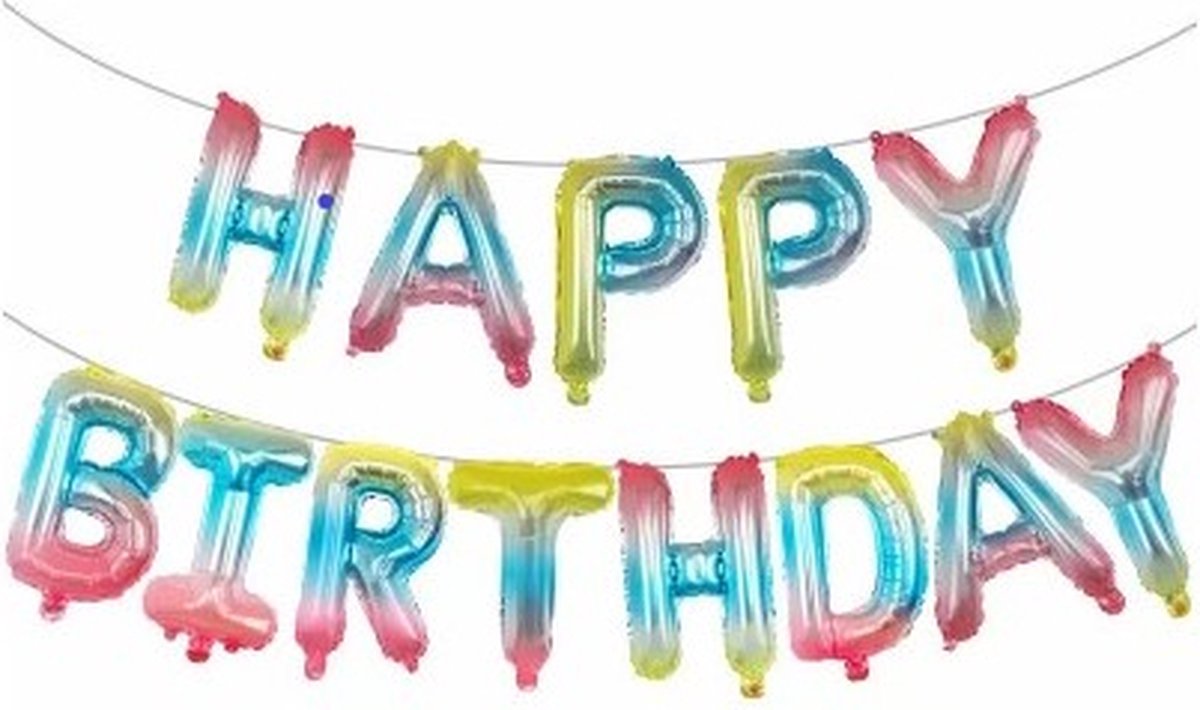 Happy Birthday Ballon Slinger - Zilver