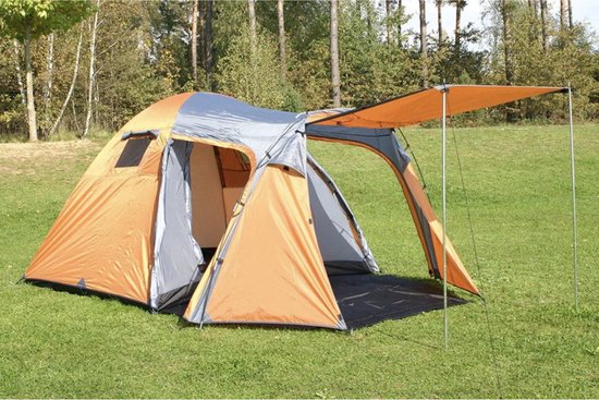Tent voor 2 tot 4 personen, waterdicht en ultralicht, met binnentent, luifel en muggennet, inclusief draagtas — afbeelding 2