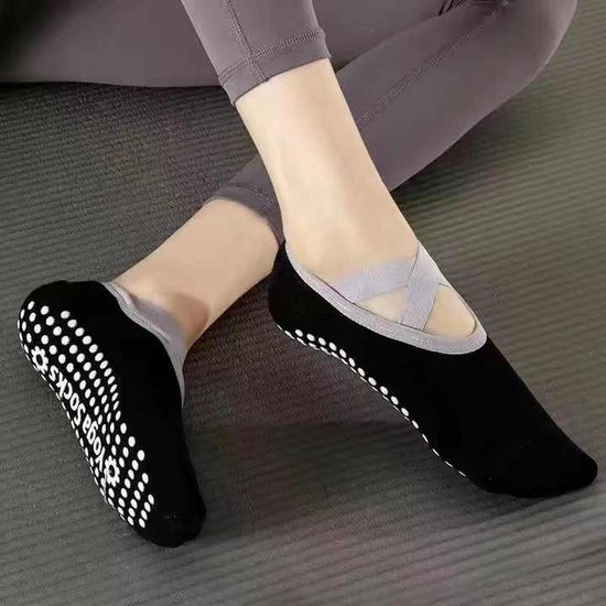 4 Paar Antislip Yogasokken Pilates Sokken Katoenen Yogasokken Voor Dames En Heren Met Grepen Ballet Thuisziekenhuis Fitness Sportsokken