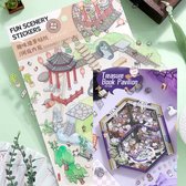 3D Sticker scene sticker therapie | 2 Stuks + Pincet | 3D Scene | a4 formaat en a5 formaat | Stickerpuzzel | Sticker | Stickers Volwassenen | Puzzel Volwassenen | Hobby Volwassenen | Stickers | Puzzels | Decoratieve Stickers | DIY Crafts |