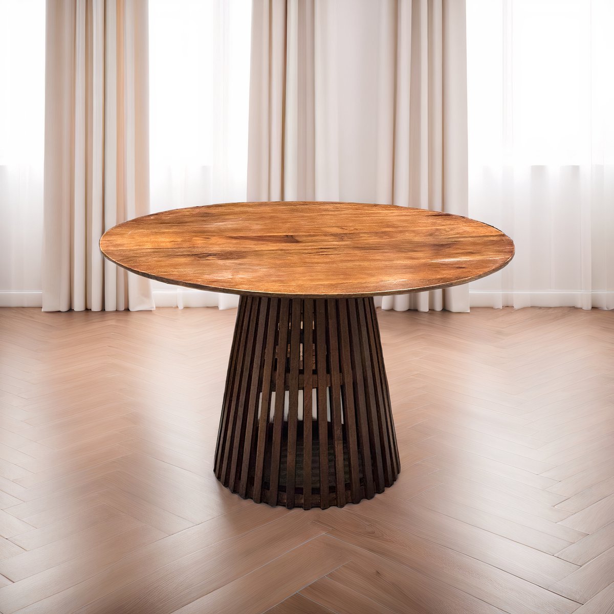 Eettafel Montana Rond | Walnoot Acaciahout 140cm