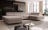 Bol.com hoekbank priamme u- hoeksalon wooneiland beige- met slaapfunctie en opbergruimte aanbieding