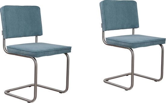 | Zuiver Ridge Rib Eetkamerstoel Geborsteld Blauw Stoel Ridge Rib blauw kopen? Zuiver