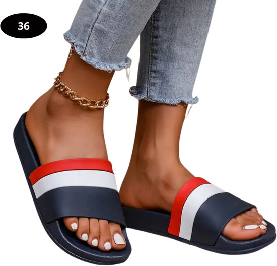 Dames Platte Slippers Dames Metalen Decor Comfortabele Wandelen Thong Sandalen Met Arch Ondersteuning 2022 Zomer Slip Op Indoor Outdoor Strand Slippers Schoenen,zwart,US8/EU39