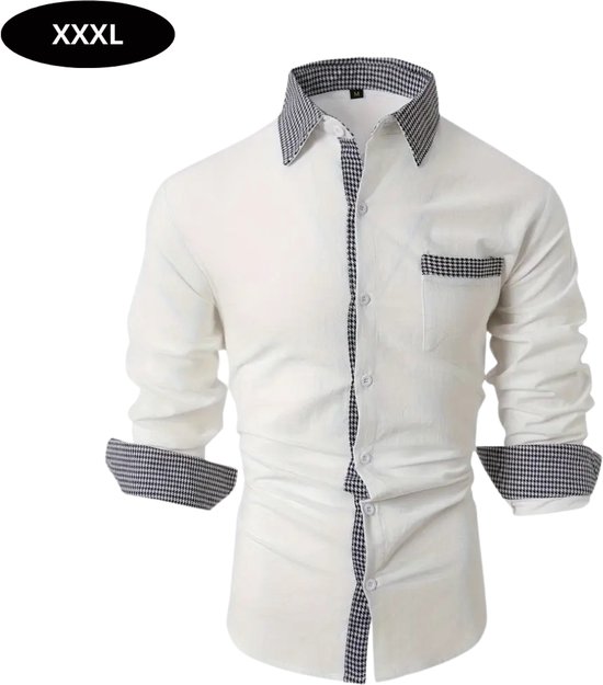 Chemise Nivard Homme - Adultes - Manches longues - Sans repassage - Manches longues - Wit - Taille XXXL
