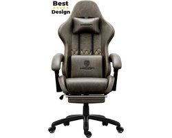 HICON® Gaming Stoel - Ergonomische Gaming stoel met Voetsteun - Comfort Gaming Chair - Vittoria - Bruin