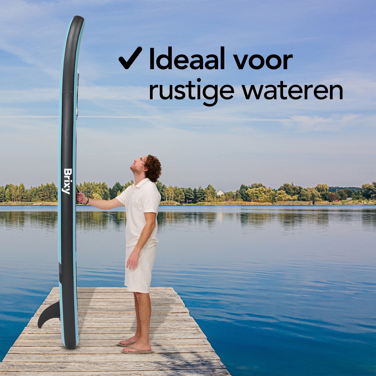 Brixy SUP Board - Opblaasbaar Paddle Board - Complete Set - 320 cm - Max. 150 kg - Turquoise – foto 7