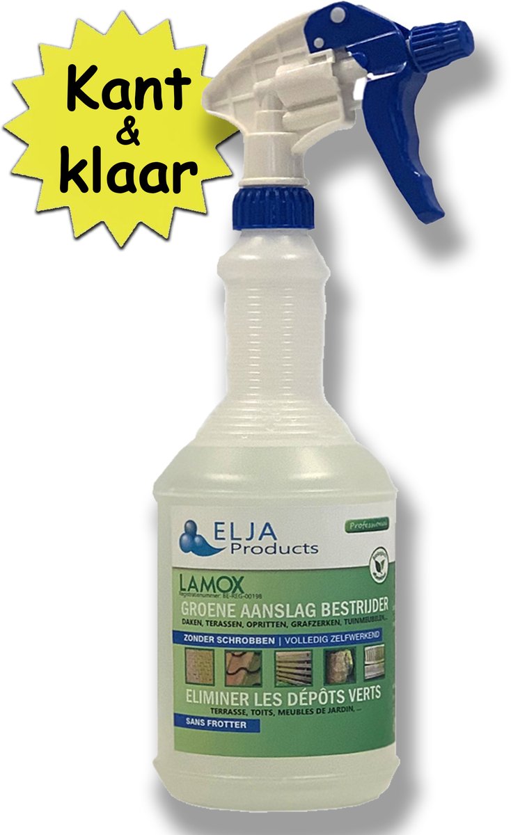 Terrasreiniger - Groene aanslag bestrijder - Ontmosser | Gebruiksklaar | 1L Spray