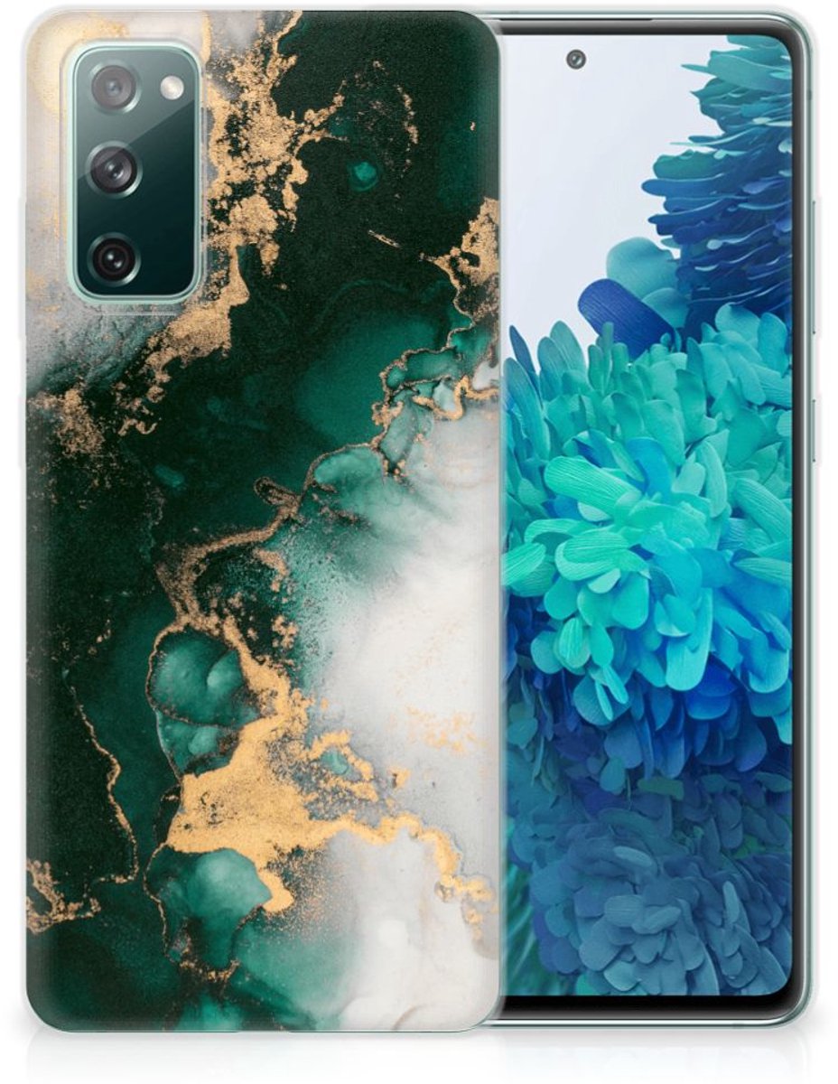 TPU Siliconen Hoesje voor Samsung Galaxy S20 FE Marmer Groen