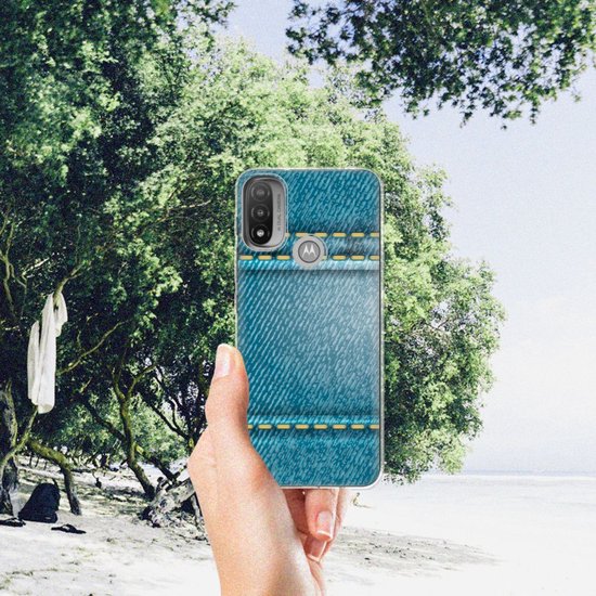 Coque Téléphone pour Motorola Moto E20 | E40 TPU Bumper Silicone Étui Housse Jeans