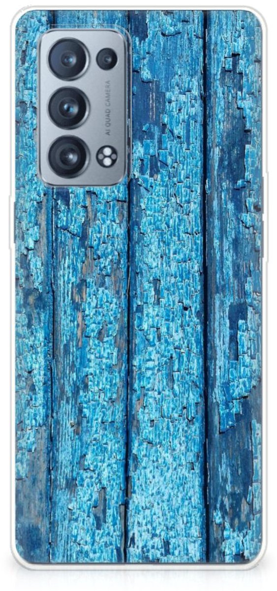 OPPO Reno 6 Pro Plus 5G Bumper Hoesje Wood Blue
