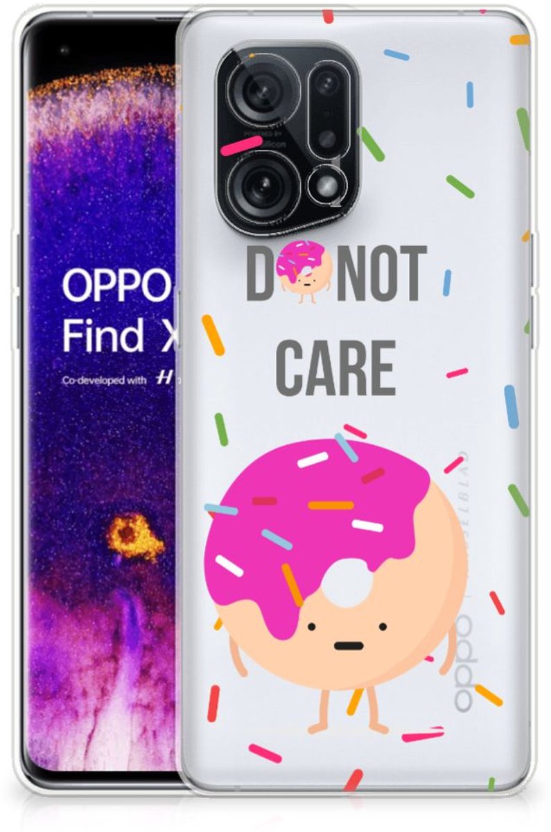 OPPO Find X5 Siliconen Case Donut Roze